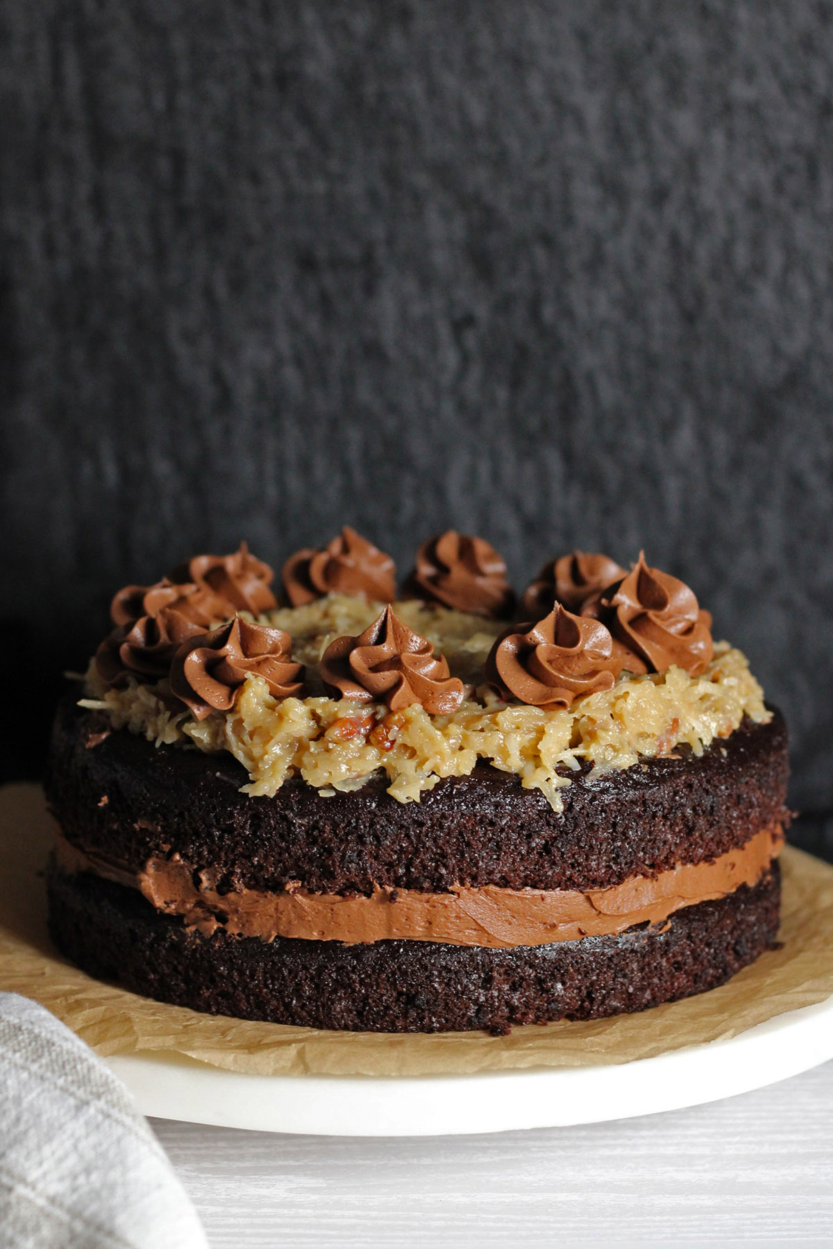 German Chocolate Cake + Coconut Pecan Filling (Homemade) | Sugar Geek Show