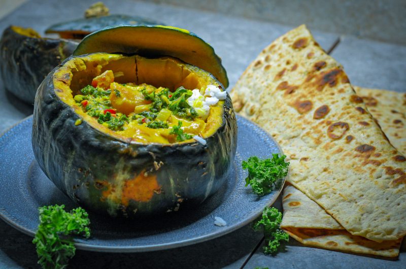 Whole Buttercup Squash Curry