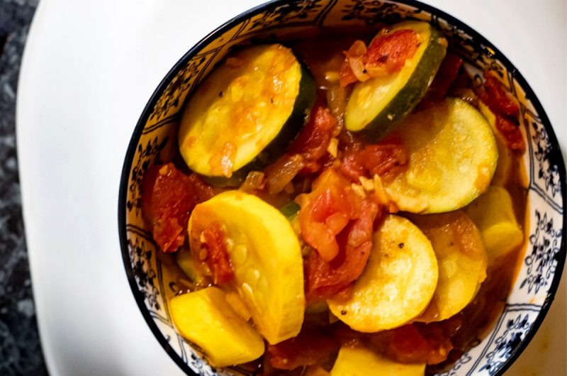 Spring Stewed Squash and Tomatoes