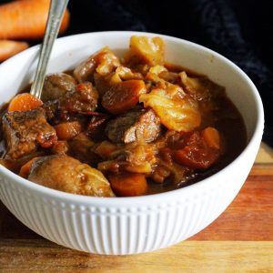 Hearty beef and cabbage soup recipe.